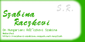 szabina raczkevi business card